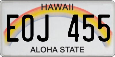HI license plate EOJ455