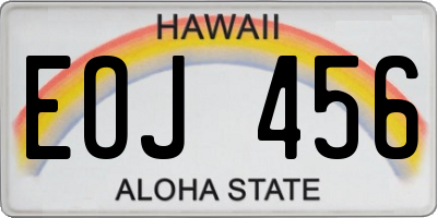 HI license plate EOJ456
