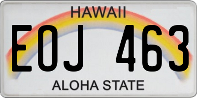HI license plate EOJ463