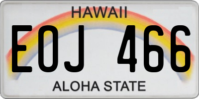 HI license plate EOJ466