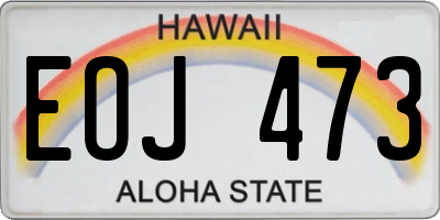 HI license plate EOJ473