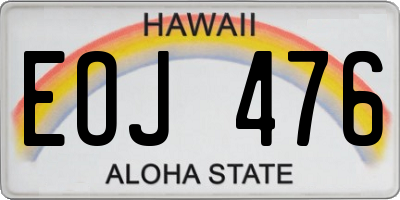 HI license plate EOJ476