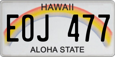 HI license plate EOJ477