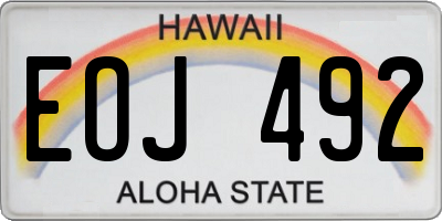 HI license plate EOJ492