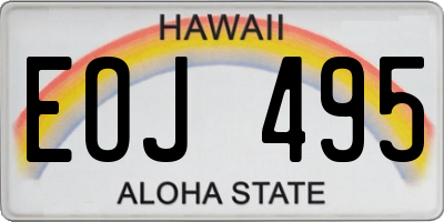 HI license plate EOJ495