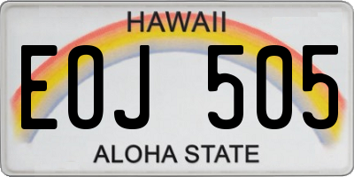 HI license plate EOJ505