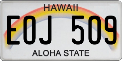 HI license plate EOJ509