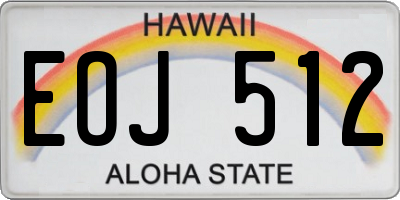 HI license plate EOJ512