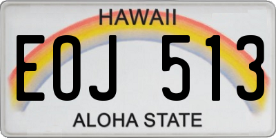 HI license plate EOJ513