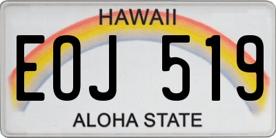 HI license plate EOJ519