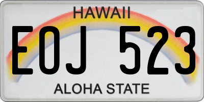 HI license plate EOJ523