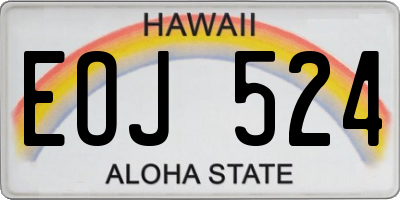 HI license plate EOJ524