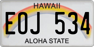 HI license plate EOJ534