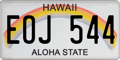 HI license plate EOJ544