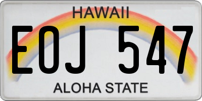 HI license plate EOJ547