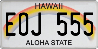 HI license plate EOJ555