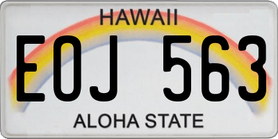 HI license plate EOJ563