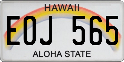 HI license plate EOJ565