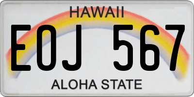 HI license plate EOJ567