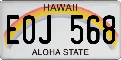 HI license plate EOJ568