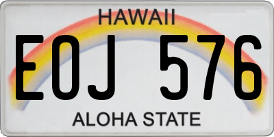 HI license plate EOJ576