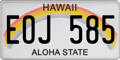 HI license plate EOJ585
