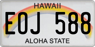HI license plate EOJ588