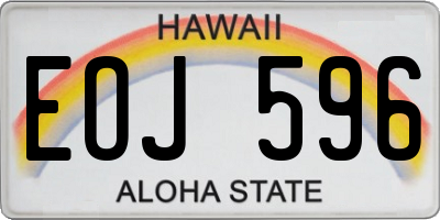 HI license plate EOJ596