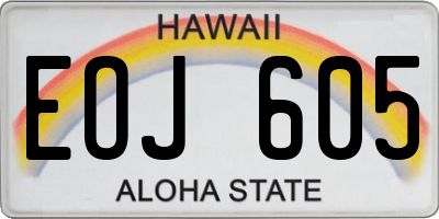 HI license plate EOJ605