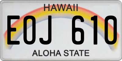 HI license plate EOJ610