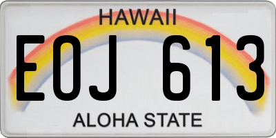 HI license plate EOJ613