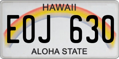 HI license plate EOJ630