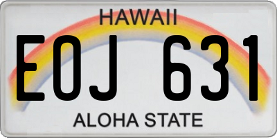 HI license plate EOJ631