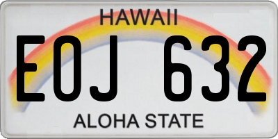 HI license plate EOJ632