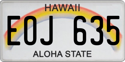 HI license plate EOJ635