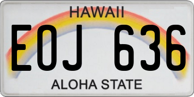 HI license plate EOJ636