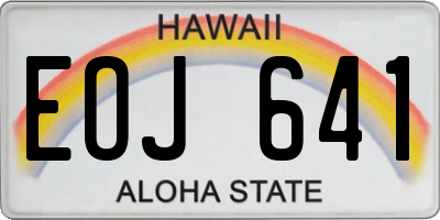 HI license plate EOJ641