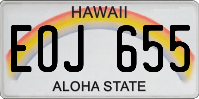 HI license plate EOJ655
