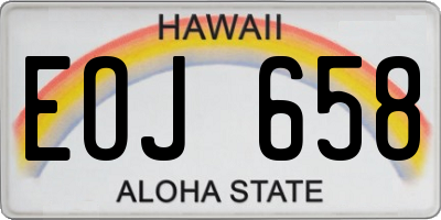 HI license plate EOJ658