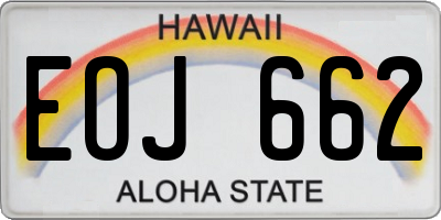 HI license plate EOJ662