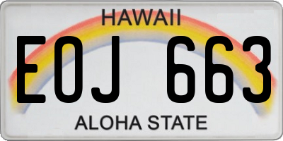 HI license plate EOJ663