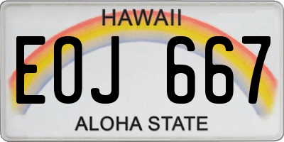 HI license plate EOJ667