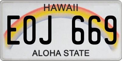HI license plate EOJ669
