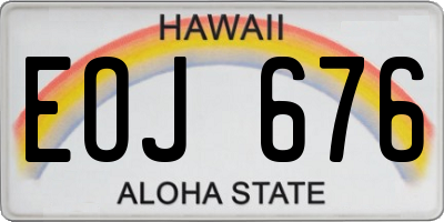 HI license plate EOJ676