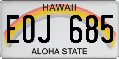 HI license plate EOJ685