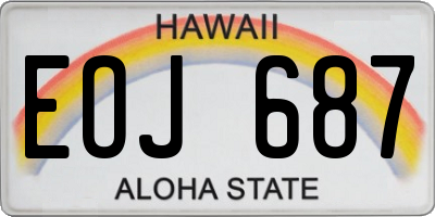 HI license plate EOJ687