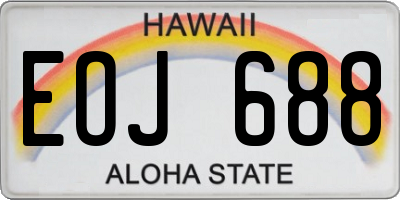 HI license plate EOJ688