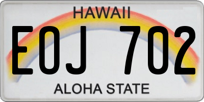 HI license plate EOJ702