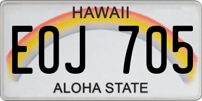 HI license plate EOJ705