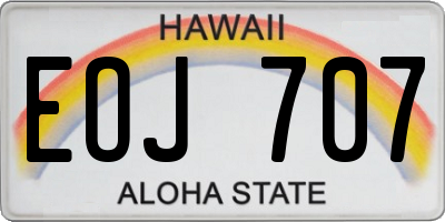 HI license plate EOJ707